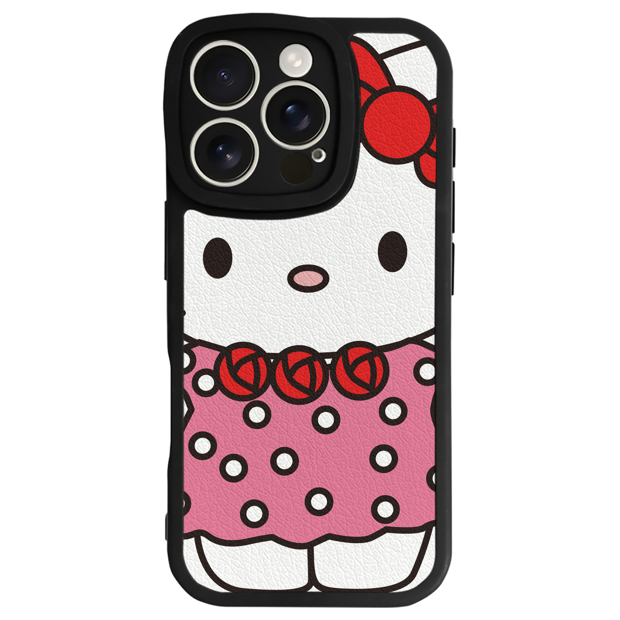 （画像用） Hello Kitty ハローキティ 【iPhone 16シリーズ対応】シリコンスマホケース（レザー調） 材質：シリコン